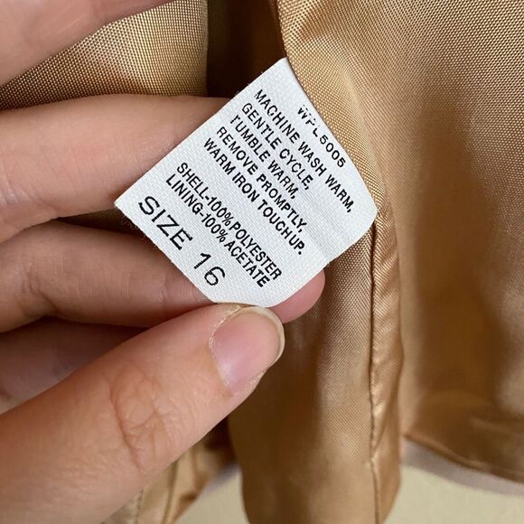 Vintage Cambridge Jack Winter Design Womens Size 16 Tan Beige One-Button Blazer - Picture 6 of 10